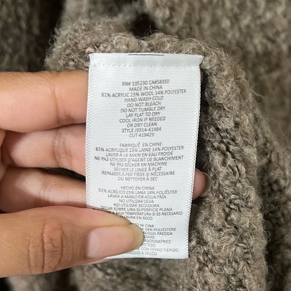 JOIE Wool Shawl Boucle Open Long Cardigan Sweater - Picture 9 of 9